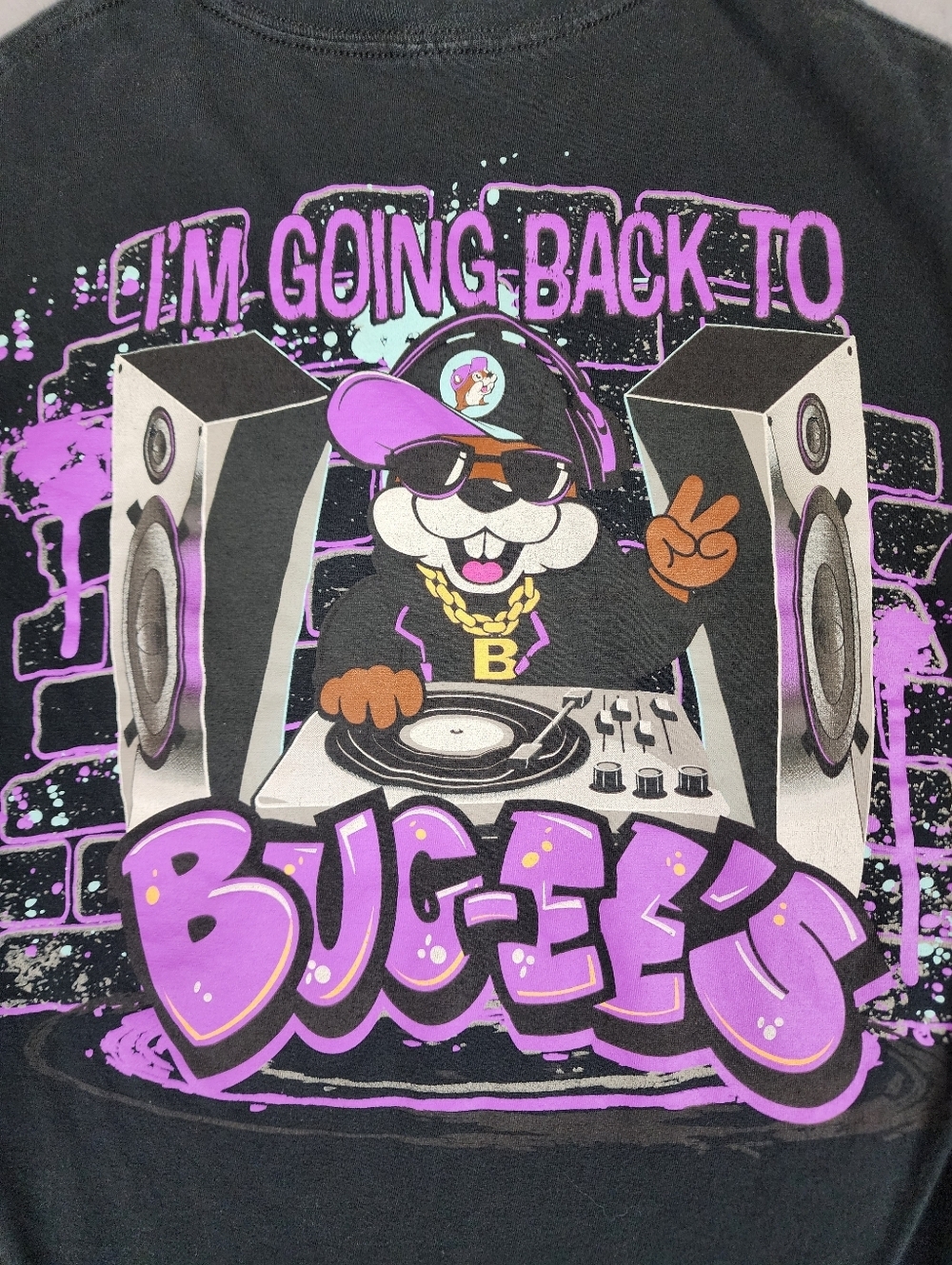 Buc-ee Beaver Rapper Black And Purple Graphic Tee Small  Streetwear - Picture 4 of 7